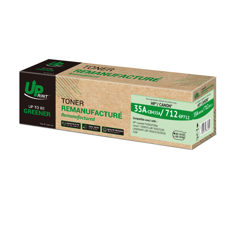 UPRINT TONER REMANUFACTURE HP/CANON 35A/712-REMPLACE CB435A/EP712 NOIR